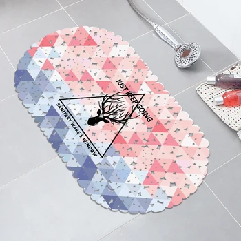 

Bath Mats FreeShipping pvc shower bath mat Nonslip floor Triangle deer mat anti-slip mat bathroom