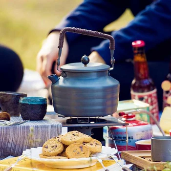 

Alocs Outdoor Picnic Supplies 1.3L Ancient Chinese Style Kettle Boil Tea Kettle Water Jug Canteen Camping Water Bottle