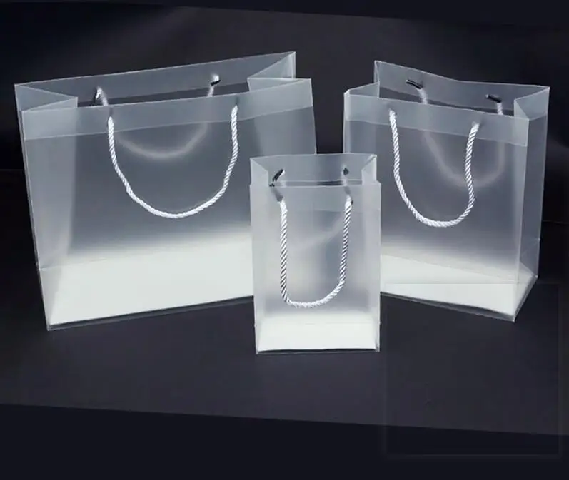 100pcs/lot 7 Size high quality waterproof transparent PVC bag Transparent  gift tote bag PVC plastic bags