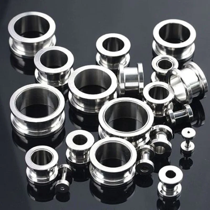 Pair Stainless Steel Ear Tunnel Plug Gauges Flesh Expansor Oreja Expander Reamer Real Septum Piercing 4mm-30mm | Украшения и