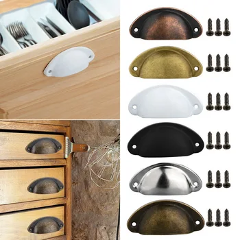 612PCS Shell Cup Handle Drawer Handle Hand In Hand Cup Holder Trash Can Shell Pull Dresser Handle Kitchen Cabinet Handle