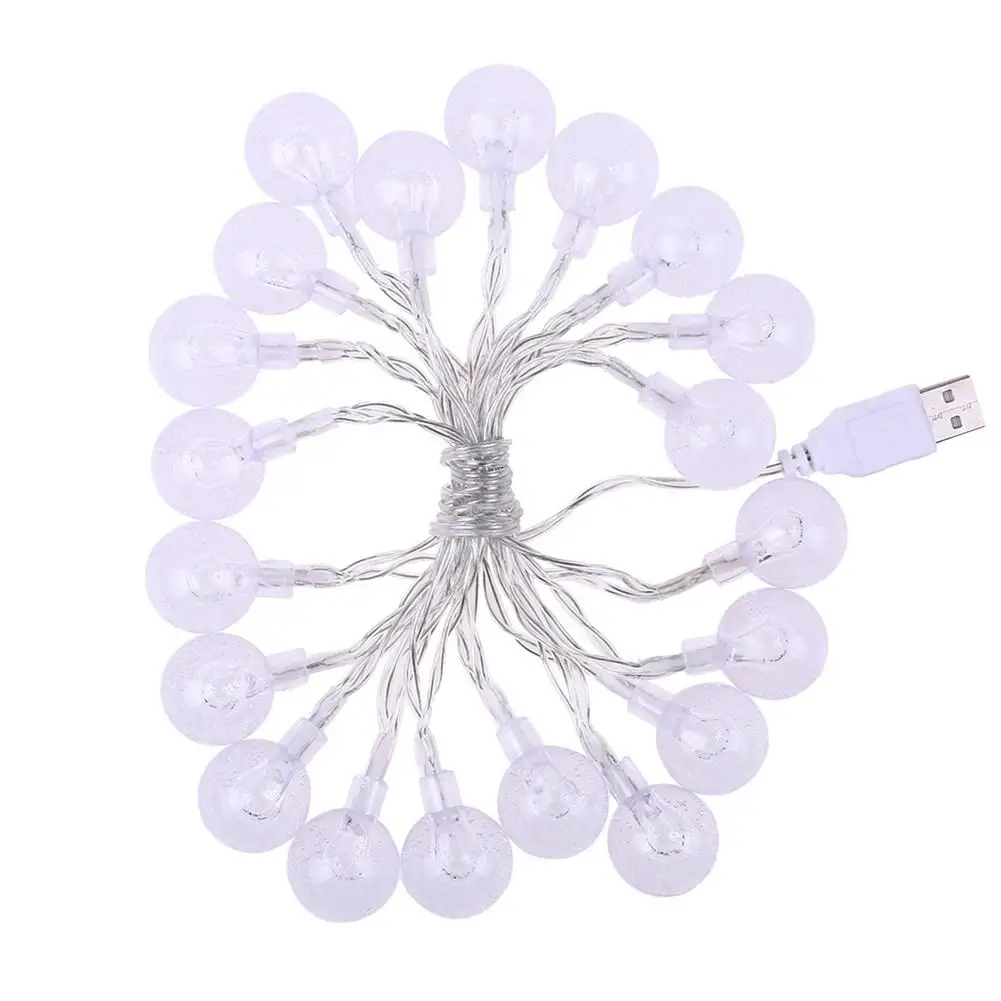 

20 LED String Light Bubble Ball Lamp USB Power Supply For Outdoor Christmas Holiday Wedding Decoration Garland Fairy String Ligh