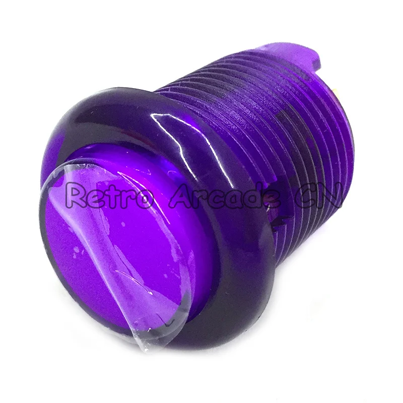 10 шт аркадный 12 в 28 мм круглый освещенный кнопочный винтовой Тип со встроенным светодиодный микропереключателем гайки фиолетовый оранжевый - Цвет: Purple