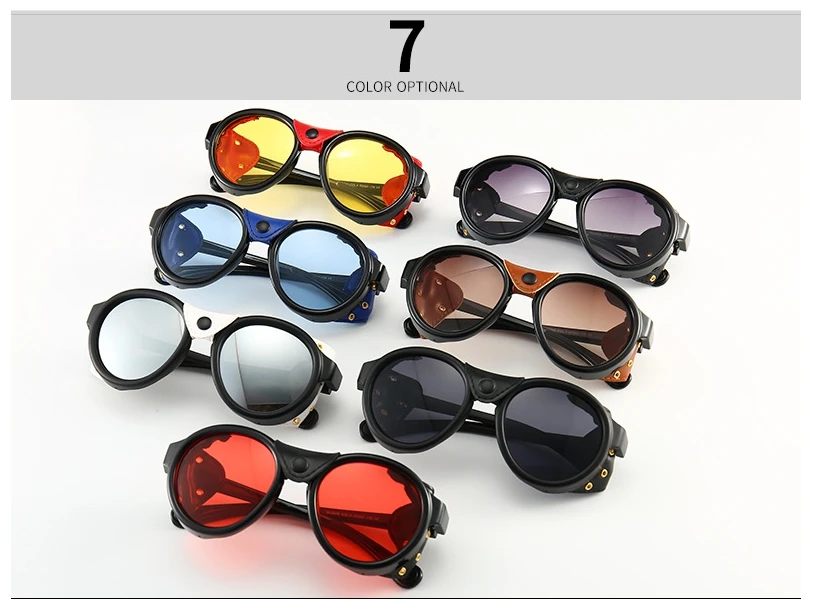 46311 Steam Punk Oval Windproof Goggle Sunglasses Men Women Fashion Shades UV400 Vintage Glasses ladies sunglasses