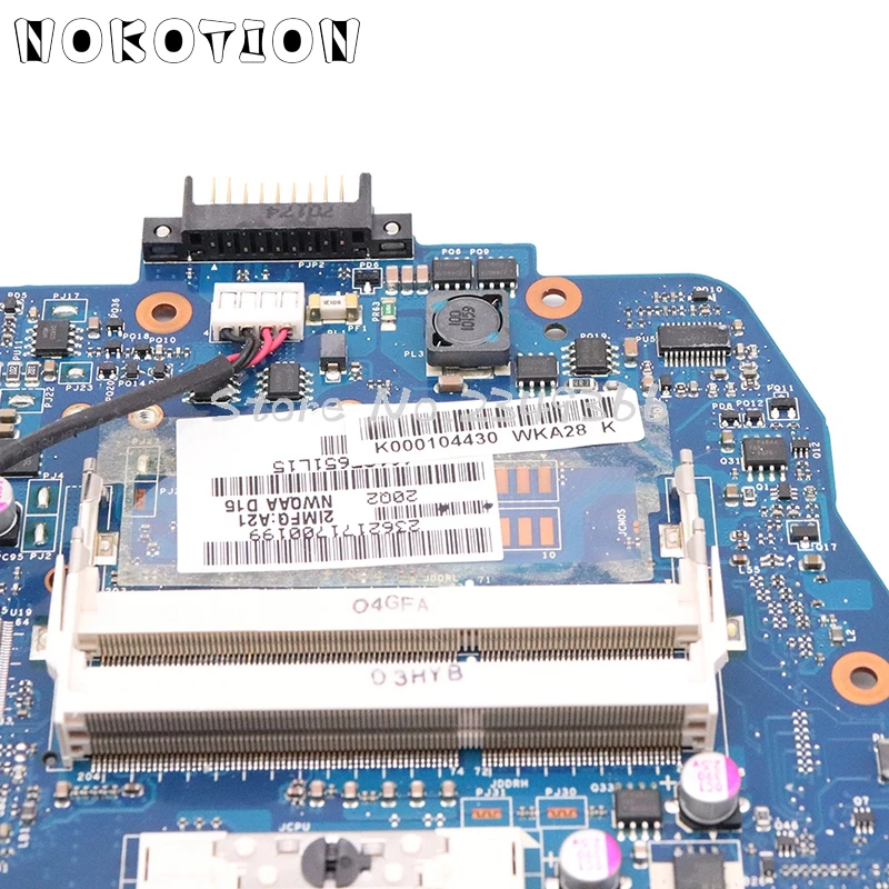 NOKOTION для Toshiba satellite A660 A665 Материнская плата ноутбука 3D версия NWQAA LA-6062P K000104430 HM55 GT330M gpu процессор