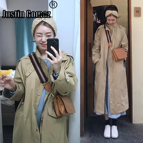 

Straight Long Trench Coats With Pockets Especially Female Oversized Korean Fashion Blusão Feminino Women Coats Long Windbreaker