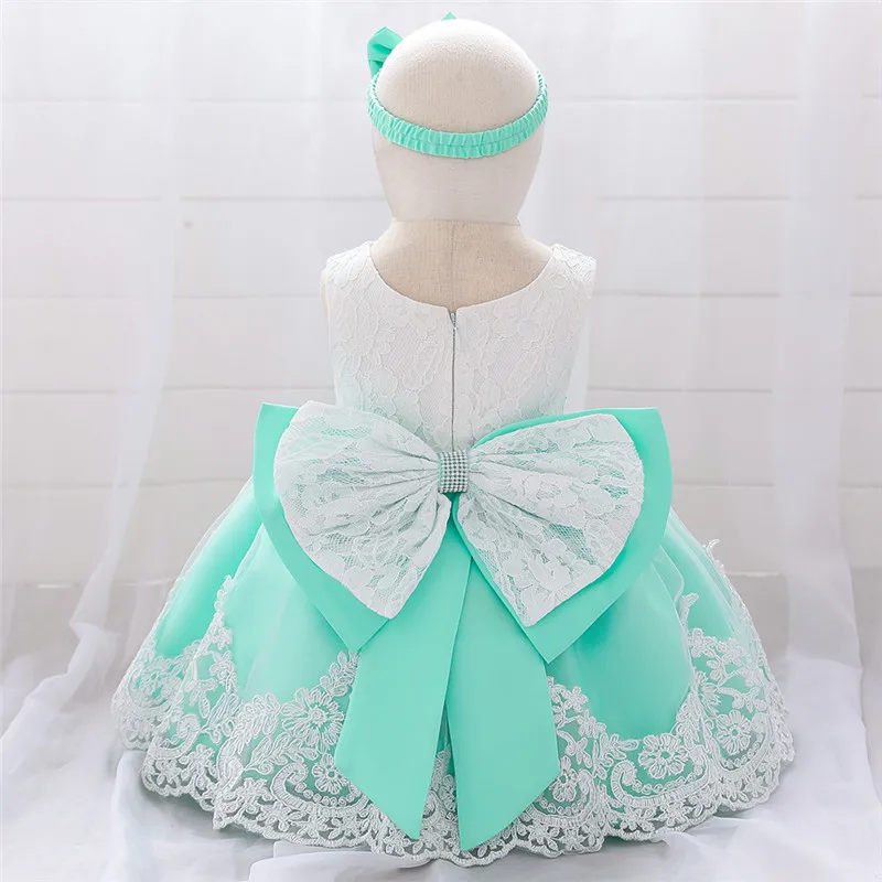 de manga longa vestidos da menina do bebê festa de casamento menina laço grande arco vestidos infantil menina aniversário princesa batismo vestido