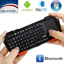 Bluetooth Keyboard with Touchpad Handheld backlight Mini keyboard for Smart TV Projector Compatible with Android iOS Windows mini handheld rechargeable 80 key bluetooth v2 0 keyboard for android phone tablets white