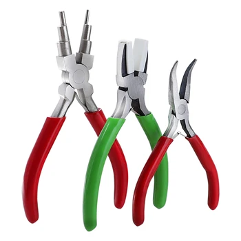 

3pcs Durable 6 In 1 Multifunction Jewelry Pliers Kit Bail Making Carbon Steel DIY Crafts Hand Tools Wire Looping Nylon Jaw