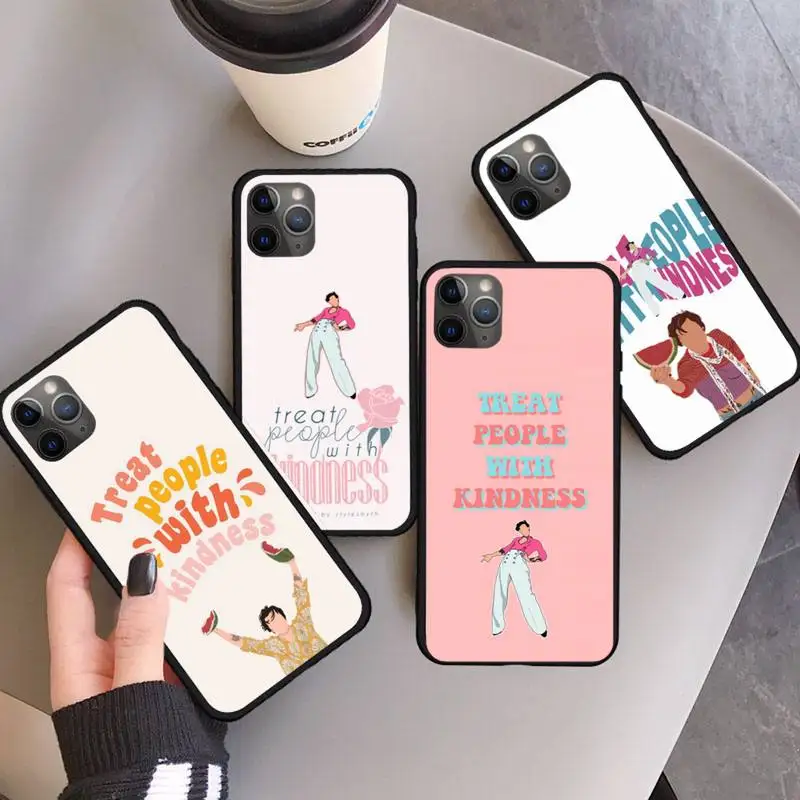 

Harry Styles Treat people with kindness Phone Case for iPhone 11 12 mini pro XS MAX 8 7 6 6S Plus X 5S SE 2020 XR