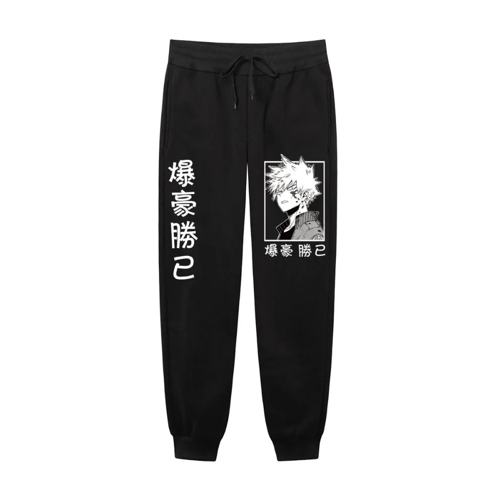 Японские Аниме моя геройская Академия Katsuki Bakugo Harajuku мужские брюки с принтом