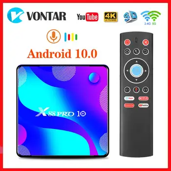 

VONTAR Android 10.0 TV Box X88 PRO 10 TVBOX RK3318 4K Google Store Netflix Youtube Max 4GB RAM 64GB ROM Android 10 Set Top Box