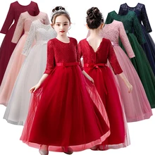 Коллекция года, новое Пышное Платье принцессы осенне-зимние модели, детское платье для подиума, шоу на фортепиано платье для девочек