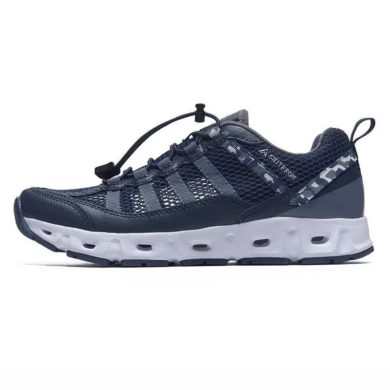 Мужская и женская уличная обувь для пеших прогулок противоскользящая дышащая обувь для скалолазания кроссовки Нескользящие демпфирующие Трекинговые ботинки - Цвет: Dark Blue