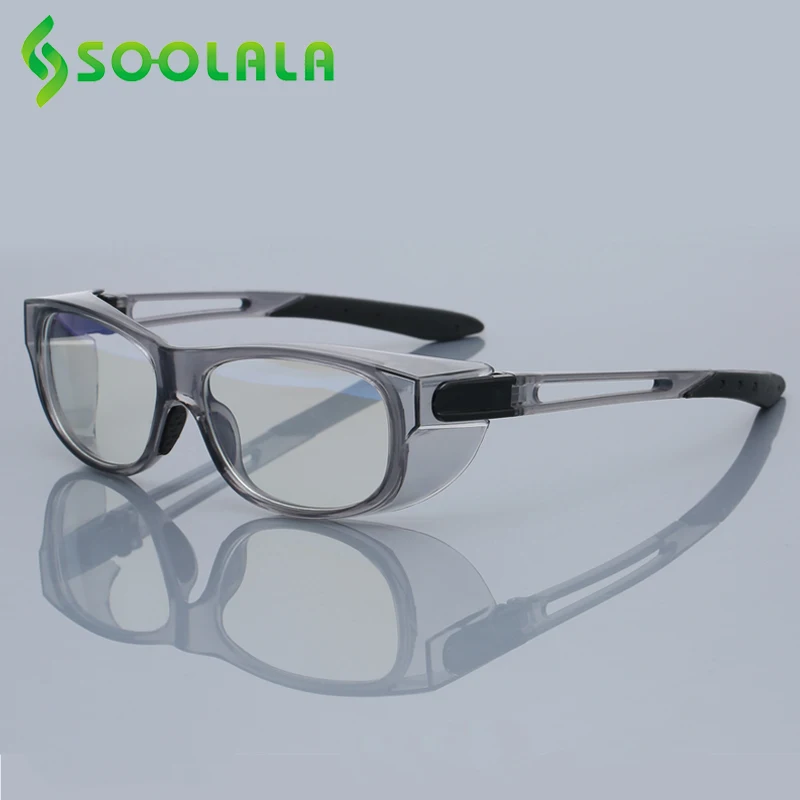 SOOLALA-gafas de lectura con luz azul, lentes protectoras de seguridad, antipolen, antisalpicaduras, a prueba de polvo, para presbicia