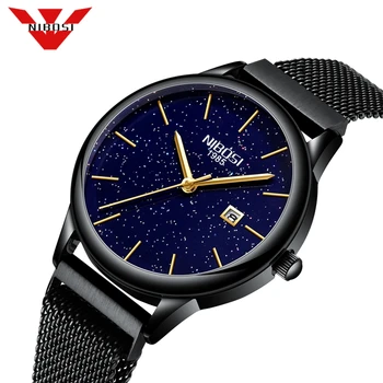 

NIBOSI Women Watches Luxury Top Brand Watch Blue Clock Steel Mesh Navy Simple Fashion Couple Watch Ladies Relogio Feminino