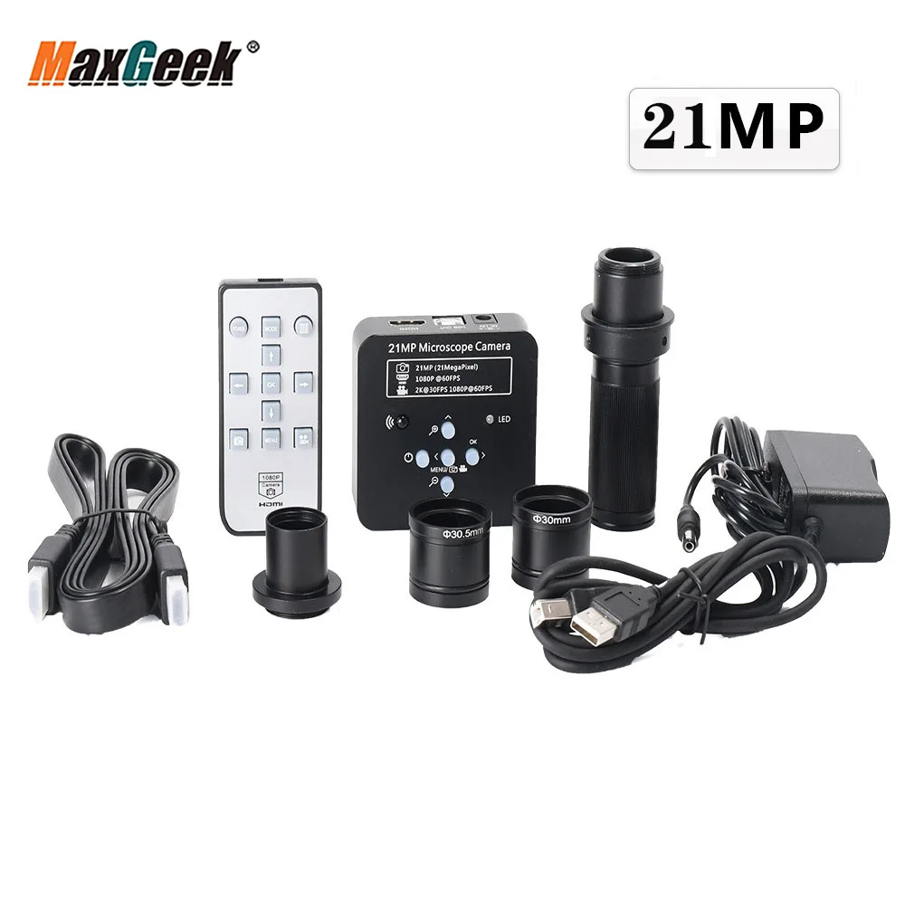 21MP Usb Industriële Microscoop Camera Kit Hdmi 2K 1080P 60FPS Met 120X Zoom Lens Adapter Ringen 21MP Usb Industriële Microscoop Camera Kit Hdmi 2K 1080P 60FPS Met 120X Zoom Lens Adapter Ringen