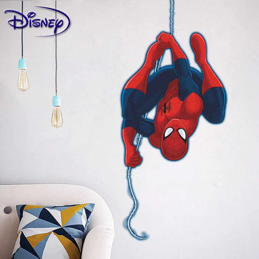Дисней 3d человек паук наклейки детская комната спальня украшения Diy мультфильм Мстители супер герой фильм Фреска Арт плакат наклейки для дома