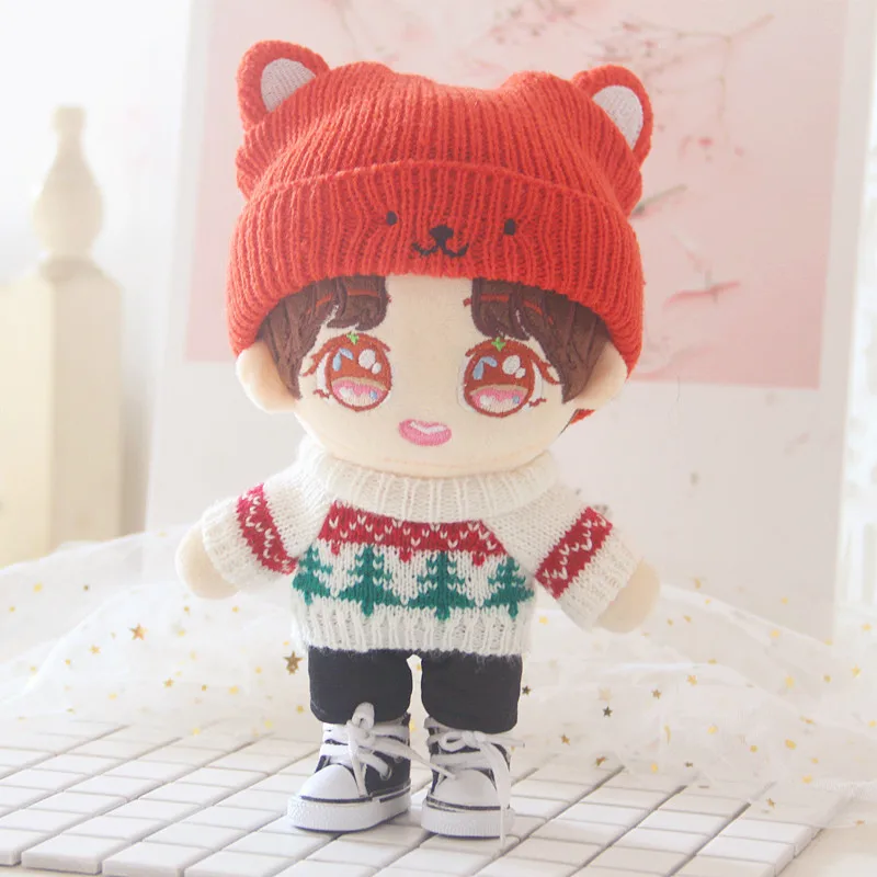 

Doll Clothes for 20cm Idol Accessories Plush Doll's Clothing sweater overcoat Stuffed Toys Outfit for Korea Kpop EXO Dolls