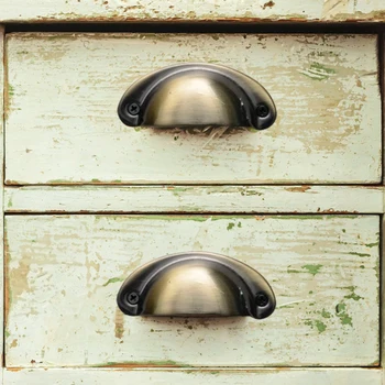 612x Retro Jewelry Box Cabinet Cupboard Dresser Drawer Pull Handles Kitchen Brass Shell Antique Drawer Door Handle Furniture