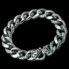 Новые модные мужские браслеты для мальчиков 14 мм, однотонные серебряные браслеты 316L из нержавеющей стали с цветочным дизайном, кубинские браслеты-цепочки, ювелирные изделия