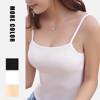 

Summer Women Sexy Bodycon Sling Tank Top T-shirts For Women Solid Color Female Base Crop Top Underwear For Girl
