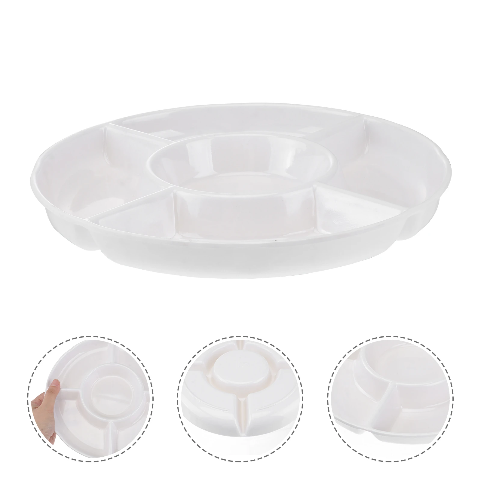 Food Tray Round Melamine 5-Compartment Appetizer Serving Platter for Pastry Food Tray Round Melamine 5-Compartment Appetizer Serving Platter for Pastry