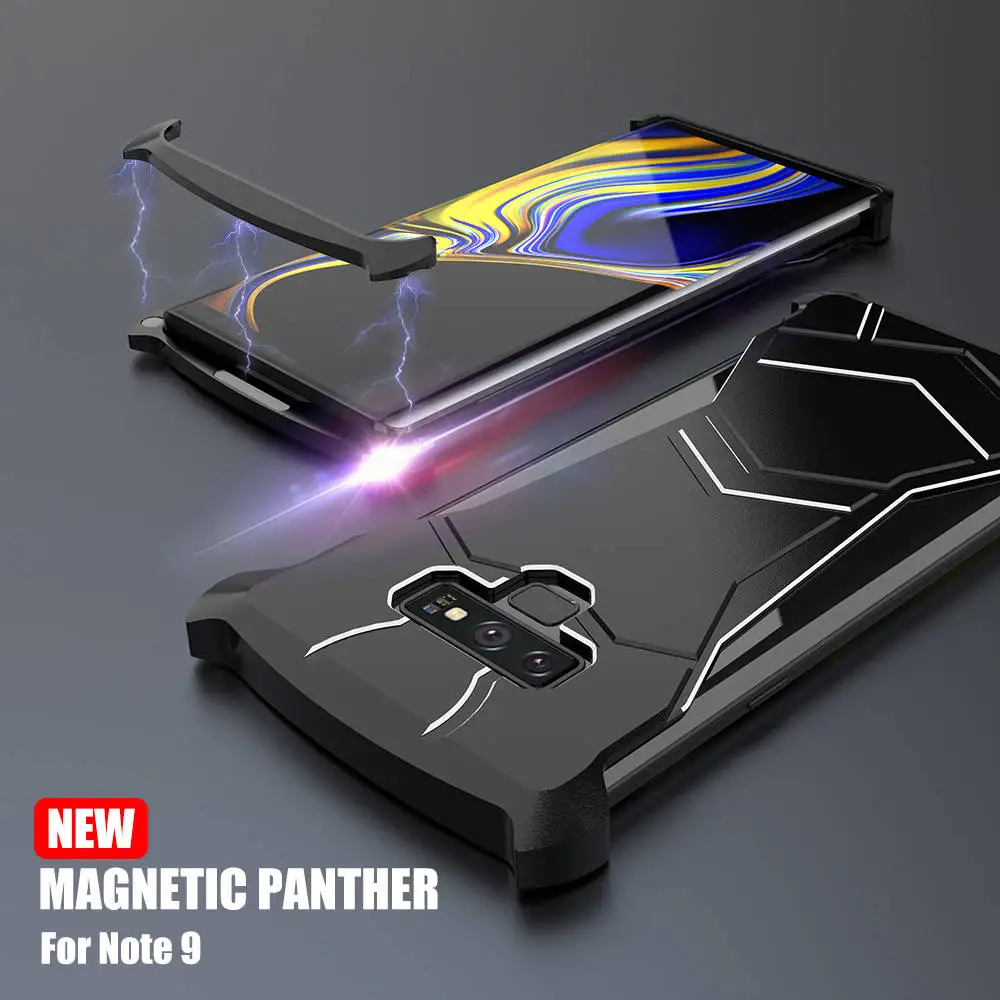 Роскошный Алюминиевый бампер, Магнитный чехол для samsung Galaxy Note 9 S10, чехол с магнитной адсорбцией, металлический чехол, чехол
