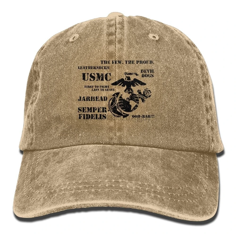 Semper Fi США морской корпус папа шляпа Регулируемая Джинсовая Шляпа Классическая бейсболка
