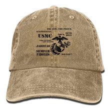 Semper Fi США морской корпус папа шляпа Регулируемая Джинсовая Шляпа Классическая бейсболка