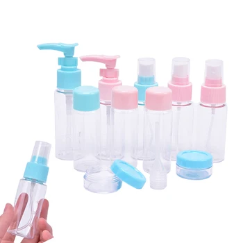 

7pcs/Set Mini Cosmetic Face Cream Pot Bottles Plastic Transparent Empty Eyeshadow Make Up Outdoor Travel Container Bottle