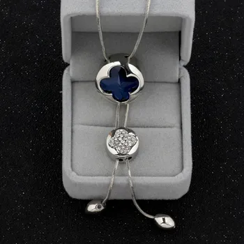 

Korean version of four-leaf clover long chain women's hundred matching fashion pendant four-petal flower crystal jewelry