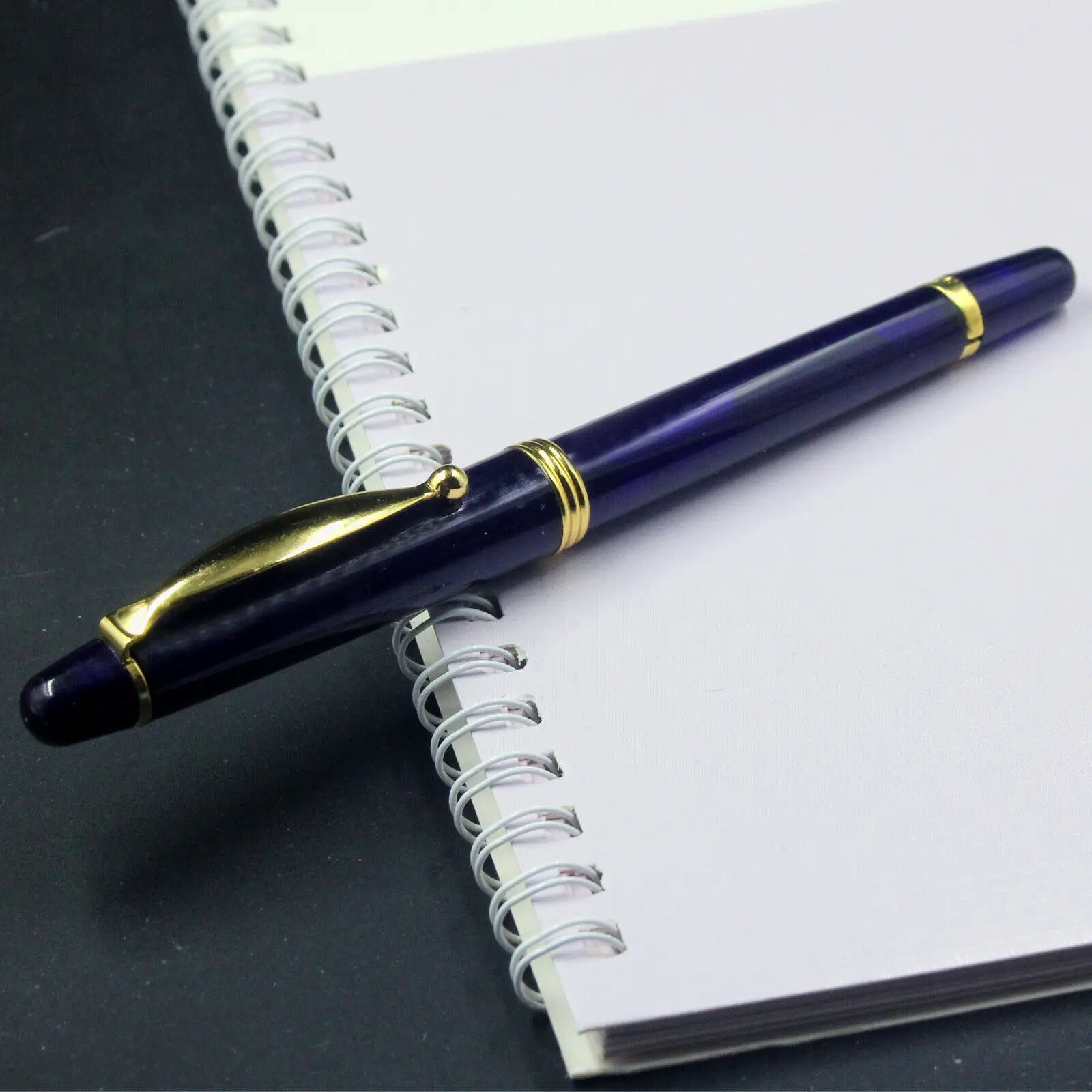 

Old Stock Wing Sung 810 Dark Blue Fountain Pen Aerometric Pen Fine Nib