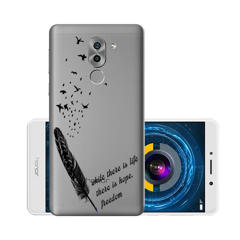 W053 Мягкий чехол из ТПУ, чехлы для huawei Honor 6X, силиконовый прозрачный чехол для huawei GR5, BLL-L21 BLN-AL10 Honor6X mate 9 Lite - Цвет: W053