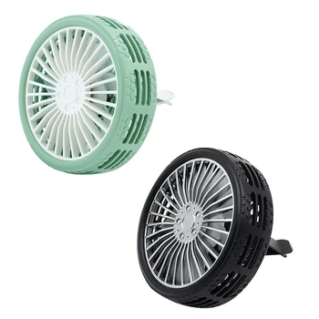 

Car USB Fan Car Air Conditioner Fan Adjustable Wind Speeds Mute Auto Powerful Car Cooling Air Fan With Colorful LED Light