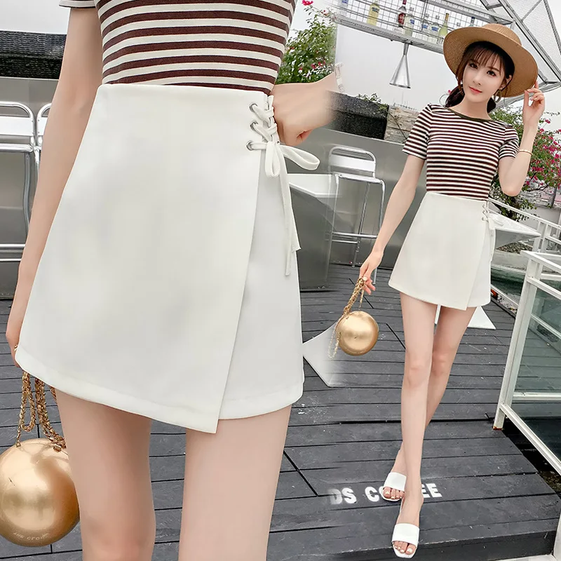 Lente En Zomer Nieuwe Stijl 2019 Koreaanse Stijl Mode Anti-Blootstelling Verdeeld Rok Een-Lijn Rok Korte rok Vrouwen Hoge Taille Lente En Zomer Nieuwe Stijl 2019 Koreaanse Stijl Mode Anti-Blootstelling Verdeeld Rok Een-Lijn Rok Korte rok Vrouwen Hoge Taille