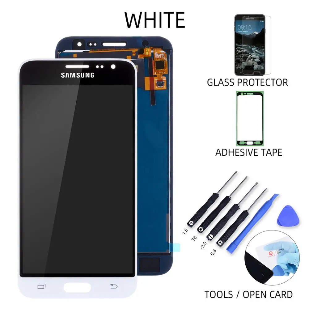 5,0 ''AMOLED lcd для samsung Galaxy J3 дисплей сенсорный экран дигитайзер Замена для samsung J300 J300F J300H lcd - Цвет: No Frame White