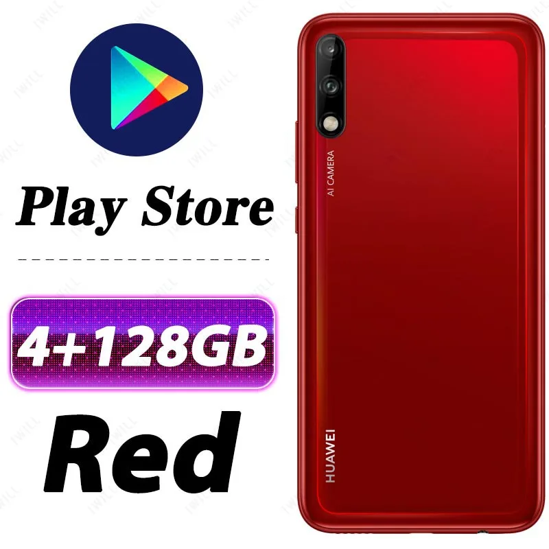 4G 128G Red 6,39 дюймов huawei Enjoy 10 Мобильный телефон Kirin 710F Восьмиядерный Android 9,0 Поддержка Google play - Цвет: 4G 128G Red