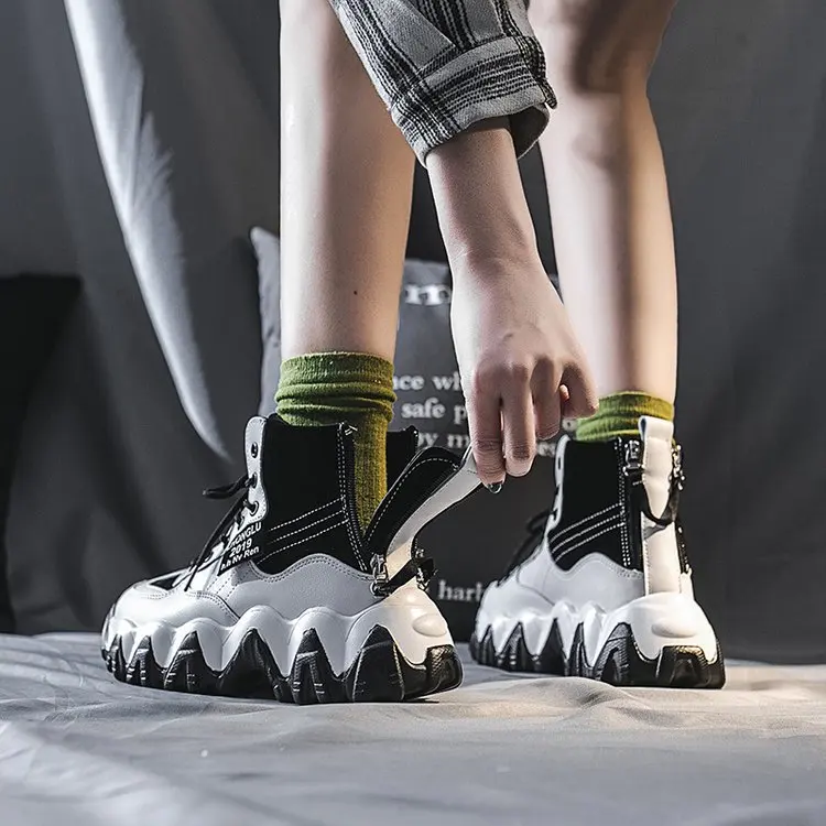 

Hight-top Dad Shoes Women's INS Fashion 2019 Autumn And Winter New Style Versatile Online Celebrity Thick Bottomed Big Wave Casu