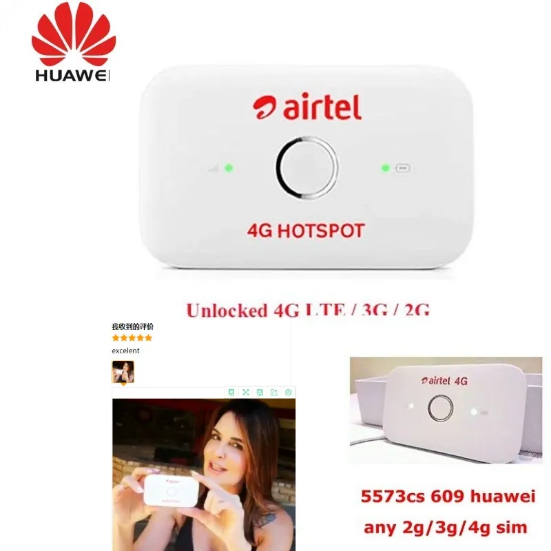 Лот из 10 шт. разблокированный LTE FDD 150 Мбит/с 4G Карманный Wi-Fi роутер huawei E5573 E5573Cs-609
