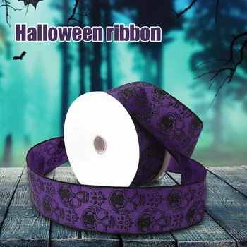 

Durable Halloween Elements Printed Ribbon Single Side DIY Gift Packaging Tools Party Holiday Decorations BV789