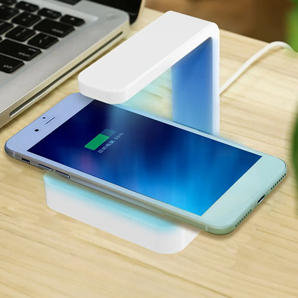 

2 In 1 Phone Uv Sanitizer Pc + Abs Wireless Fast Charging Portable Phone Ultraviolet Disinfection Lamp 1 Piece