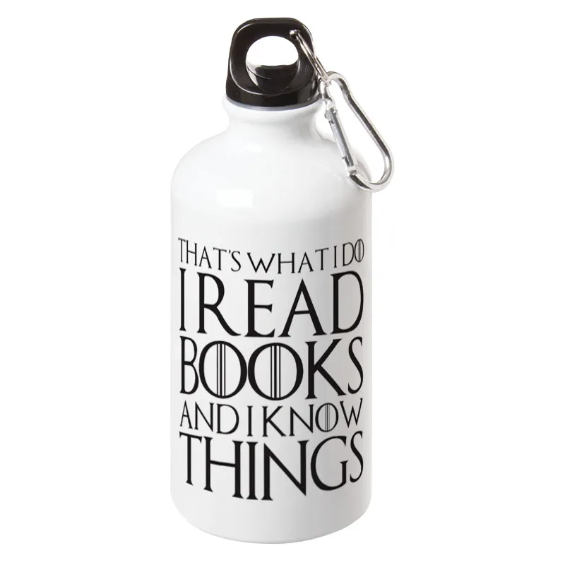 

That's What I Do I Read And I Know Things Book Lover Sport Water Bottle With Carabiner Gifts 17oz