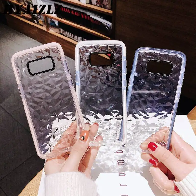 

Transparent Case for Galaxy A70 A40S A30 A20 A10 J7 J5 M10 M20 M30 Soft Diamond Pattern Back Cover Full-Body Rugged Bumper Capa