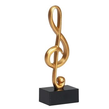 

Children's Room Decor Golden Music Note Resin Crafts Desktop Ornaments Living Room Bedroom Study Staff Note Model Accessories