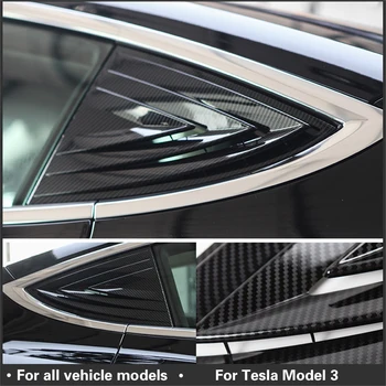 

Car Rear Quarter Window Louvers Spoiler Panel For Tesla model 3 Carbon fibre ABS 2017-2020 For Tesla Model3 Accessories