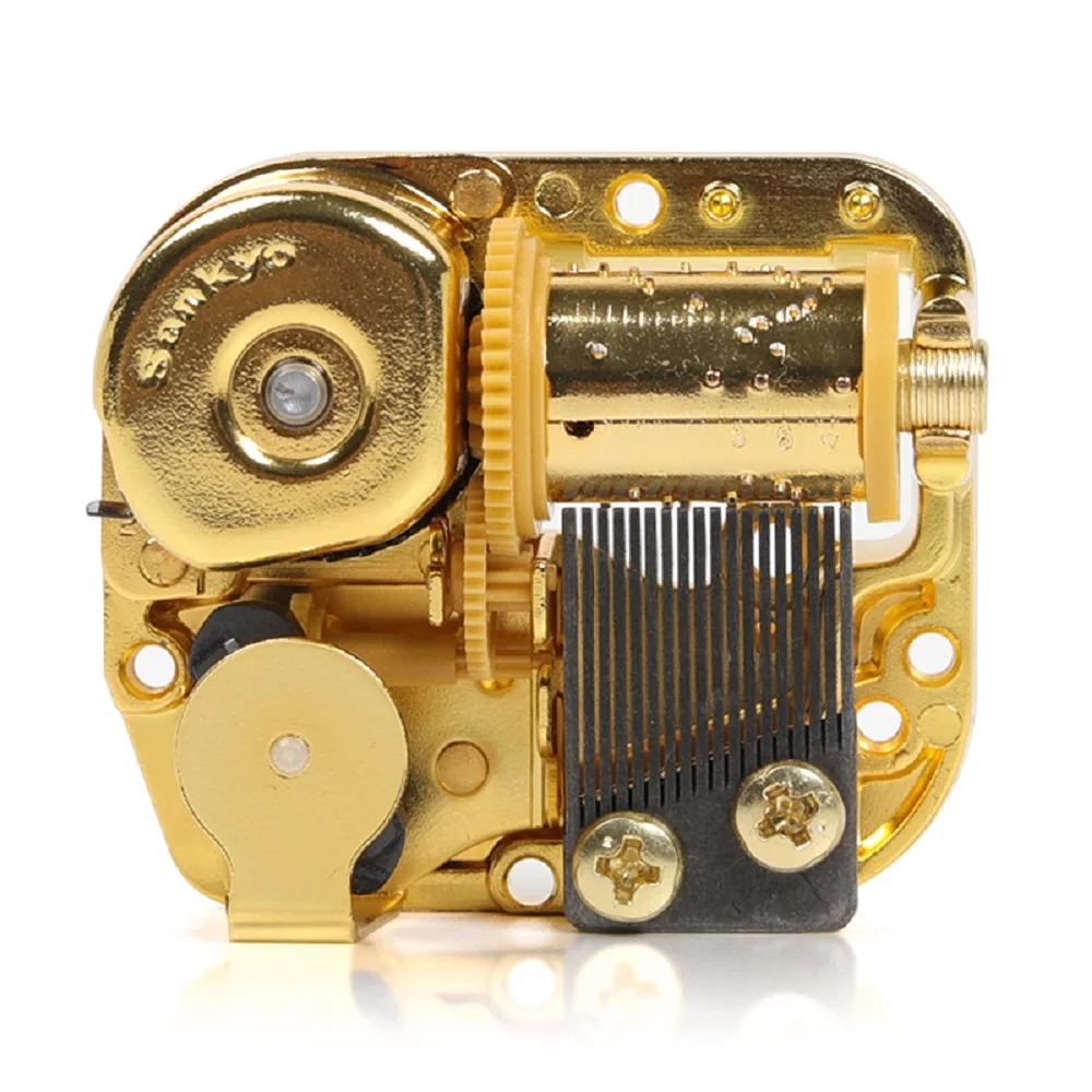 Sankyo-日曜大工の音楽ボックス,金メッキの時計ロック機構18