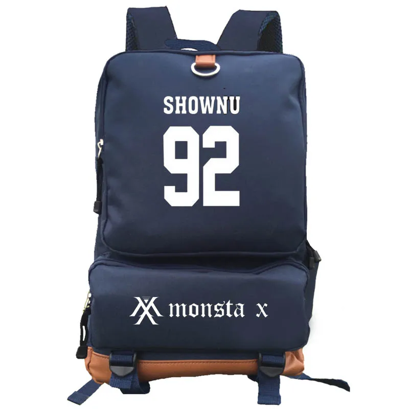 style3 blue Monsta x Рюкзак студенческий школьный рюкзак ноутбук рюкзак повседневный рюкзак дорожный рюкзак - Цвет: style3 blue