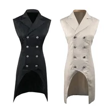 OEAK стимпанк ласточкин хвост жаккард Дамаск двубортное платье для мужчин двубортный воротник с лацканами жилет жаккардовый жилет