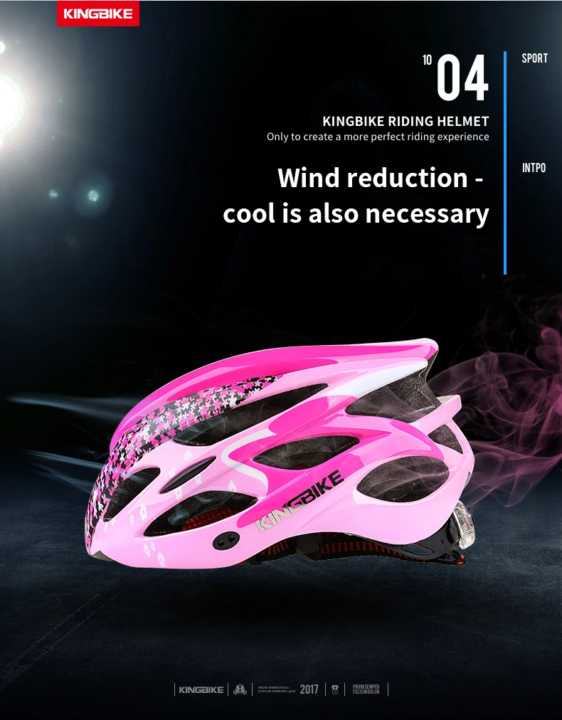 KINGBIKE, велосипедный шлем, розовый, с задней частью, светильник, для велосипеда, ультра-светильник, для женщин, шлем, интегрированный, для горной дороги, для велосипеда, MTB, шлемы